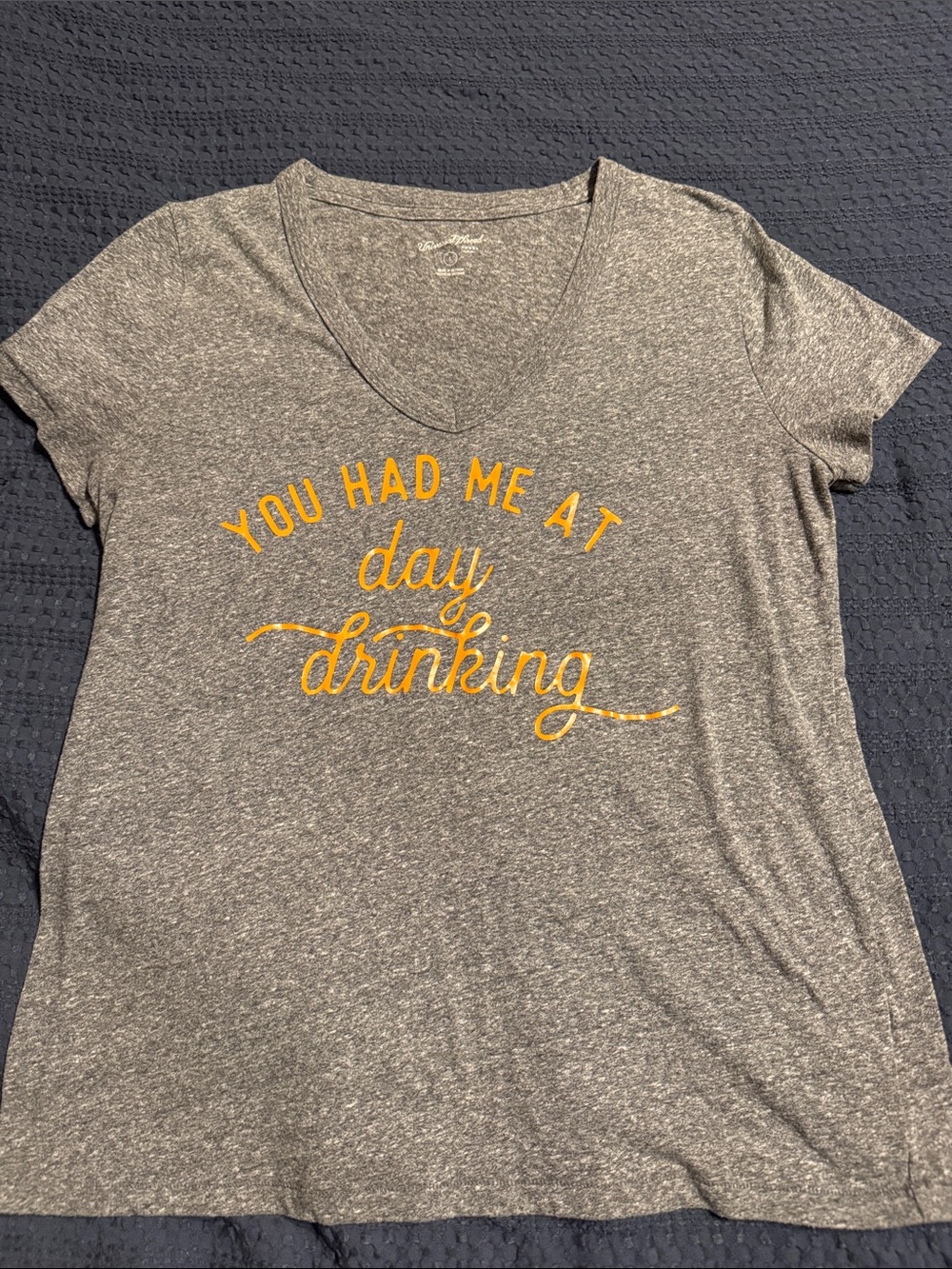 You Had Me At Day Drinking Gray V-Neck Tee